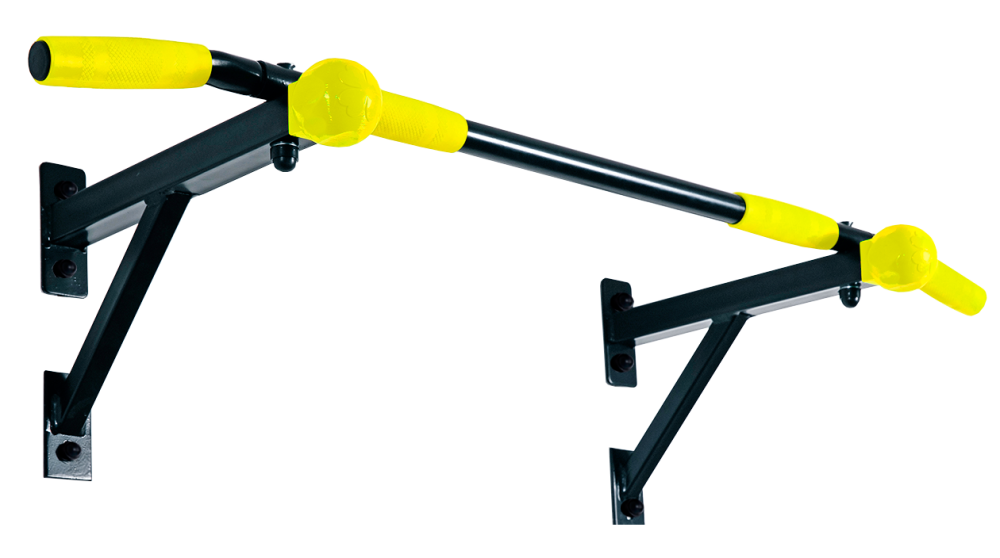 Турник настенный Aktiv Maх черный с желтыми ручками разборный