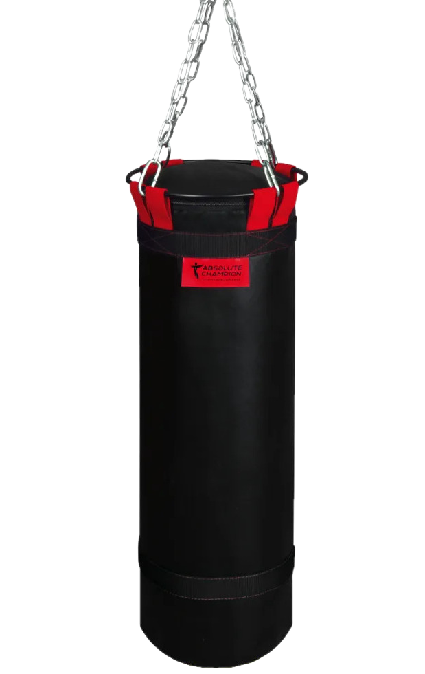 Мешок боксерский Стандарт плюс 20кг черный красная стропа